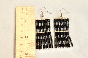 Taposa Earrings - Black & Pewter