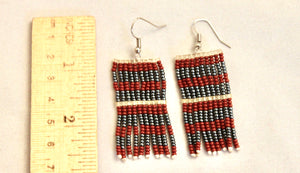 Taposa Earrings - Brown & Pewter