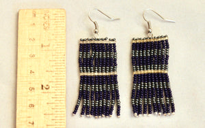 Taposa Earrings - Navy & Pewter