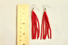 Load image into Gallery viewer, Tassel Earrings - Red Long