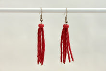 Load image into Gallery viewer, Tassel Earrings - Red Short