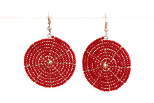 Load image into Gallery viewer, Disk Earrings - Dark Red