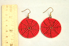 Load image into Gallery viewer, Disk Earrings - Red