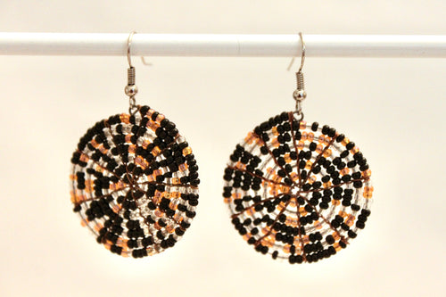 Disk Earrings - Black with Mixed Colors
