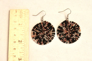 Disk Earrings - Black with Mixed Colors