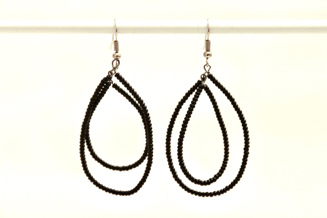 Teardrop Earrings - Black