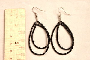 Teardrop Earrings - Black