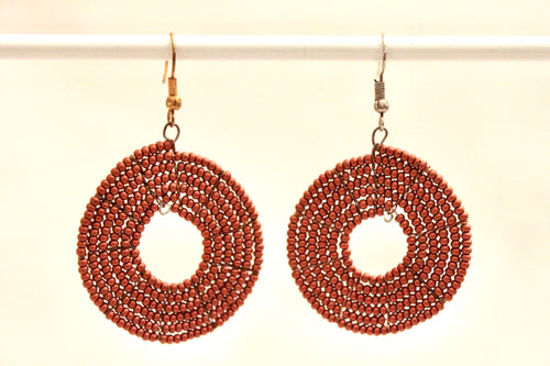 Disk Hoop Earrings - Copper