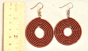 Disk Hoop Earrings - Copper