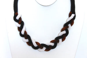 Hand in Hand Necklace - Black, White & Copper