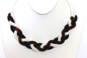 Hand in Hand Necklace - White, Black & Copper