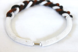 Hand in Hand Necklace - White, Black & Copper