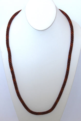 Knitted Rope Necklace - Copper with Colorful Accents