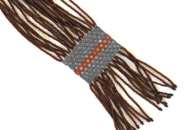 Load image into Gallery viewer, Geometric Shilluk Necklace - Brown, Pewter &amp; Copper