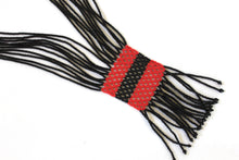 Load image into Gallery viewer, Geometric Shilluk Necklace - Black &amp; Red