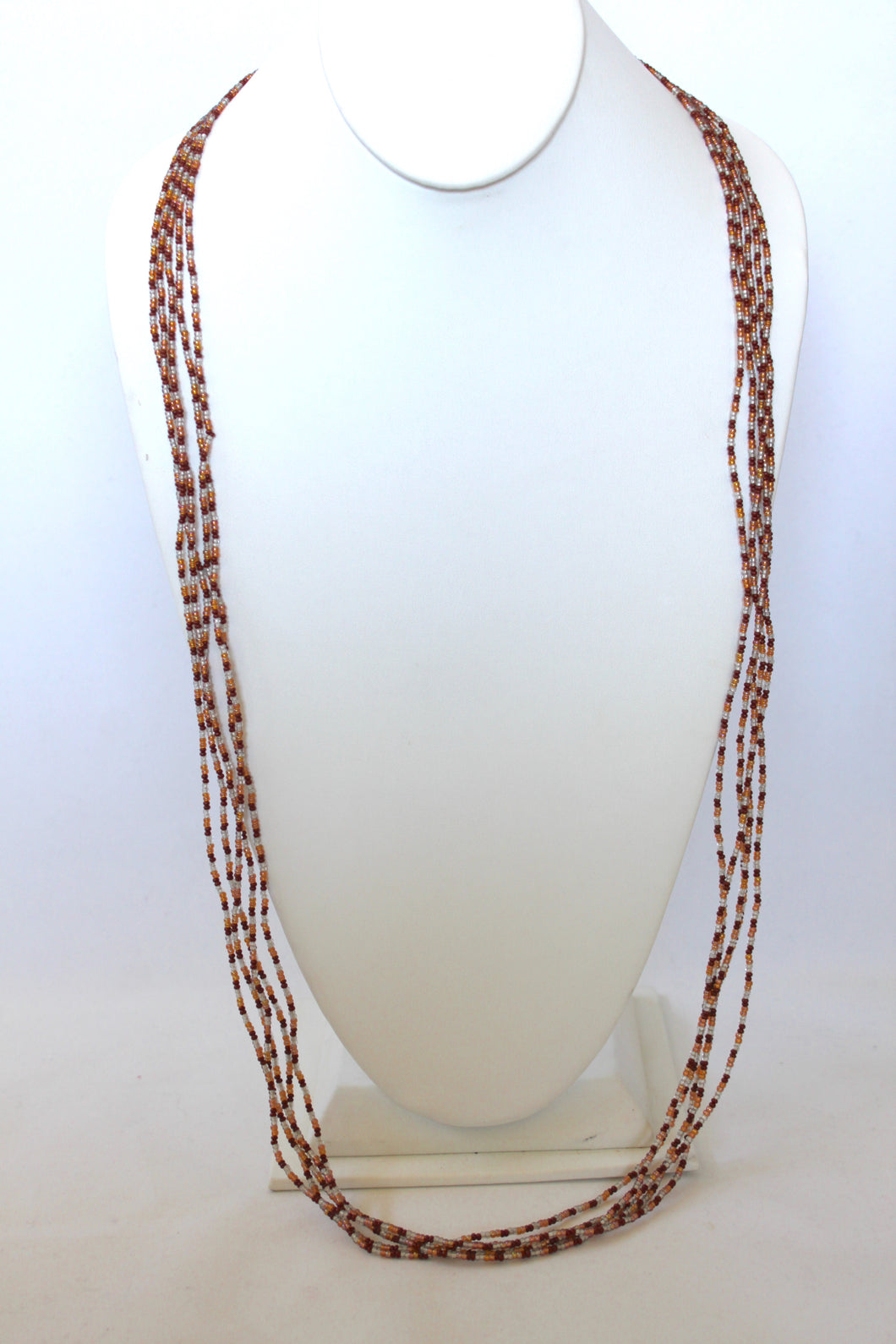 5 Strand Long Necklace - Autumn Colors