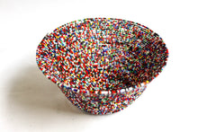 Load image into Gallery viewer, UN Refugee Camp Beaded Bowl - Multi-Colored Red