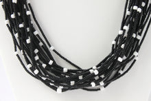 Load image into Gallery viewer, 20 Strand Necklace - Black &amp; White