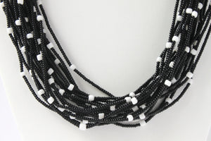 20 Strand Necklace - Black & White