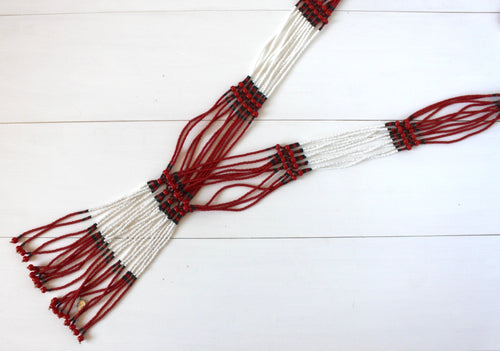 Murle Necklace - Red & White