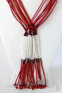 Murle Necklace - Red & White